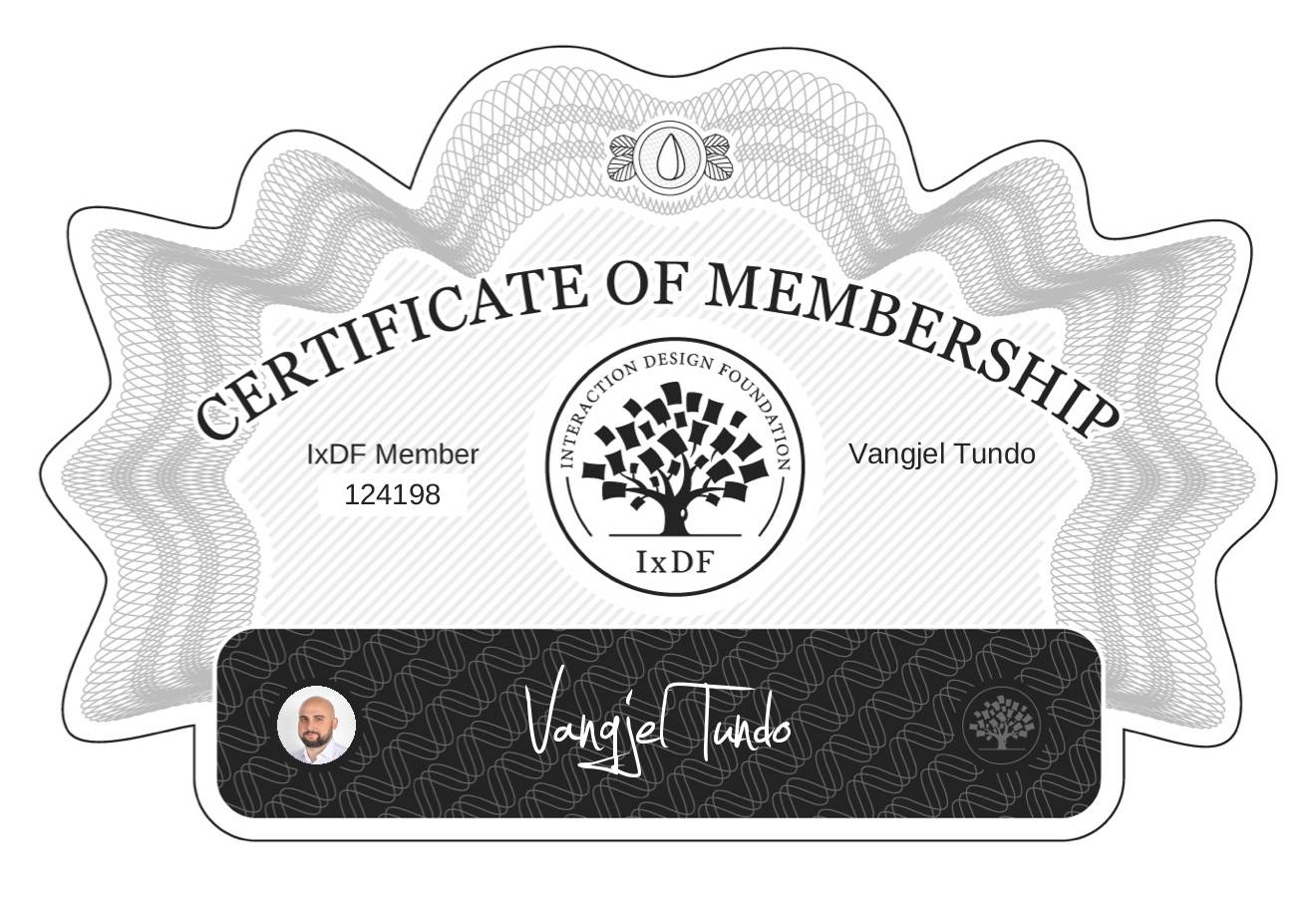 Certificate of Membership – Vangjel Tundo