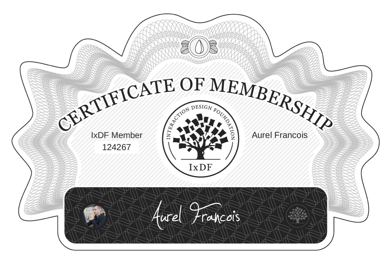 Certificate of Membership – Aurel Francois