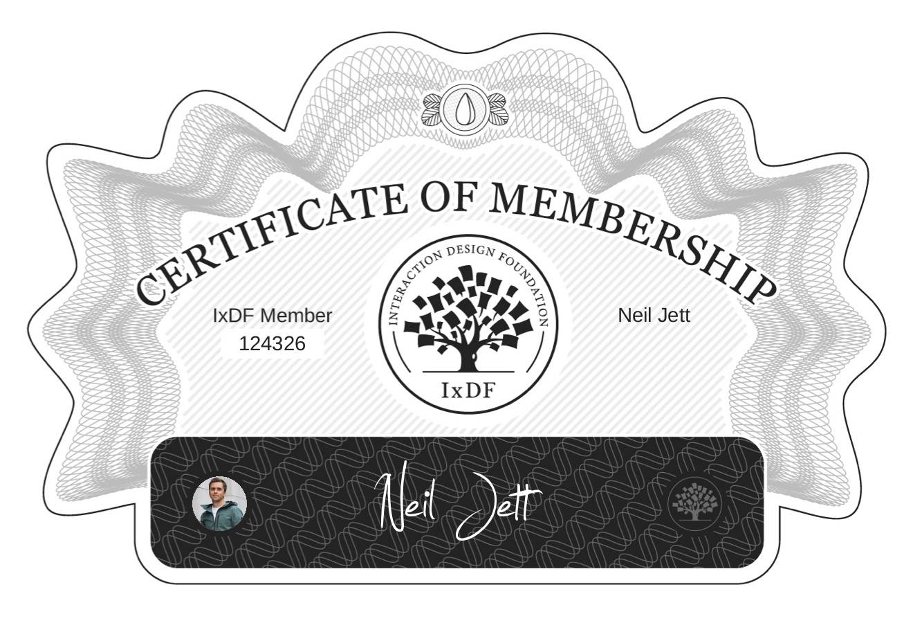 Certificate of Membership – Neil Jett
