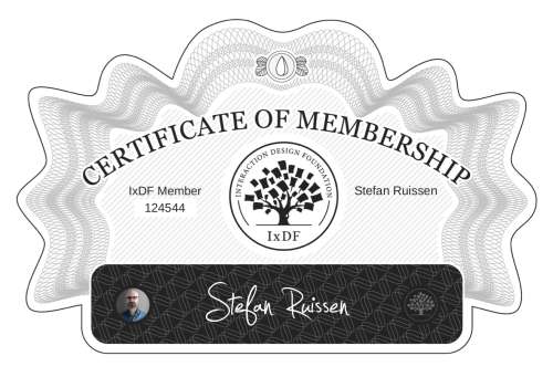 Certificate of Membership – Stefan Ruissen
