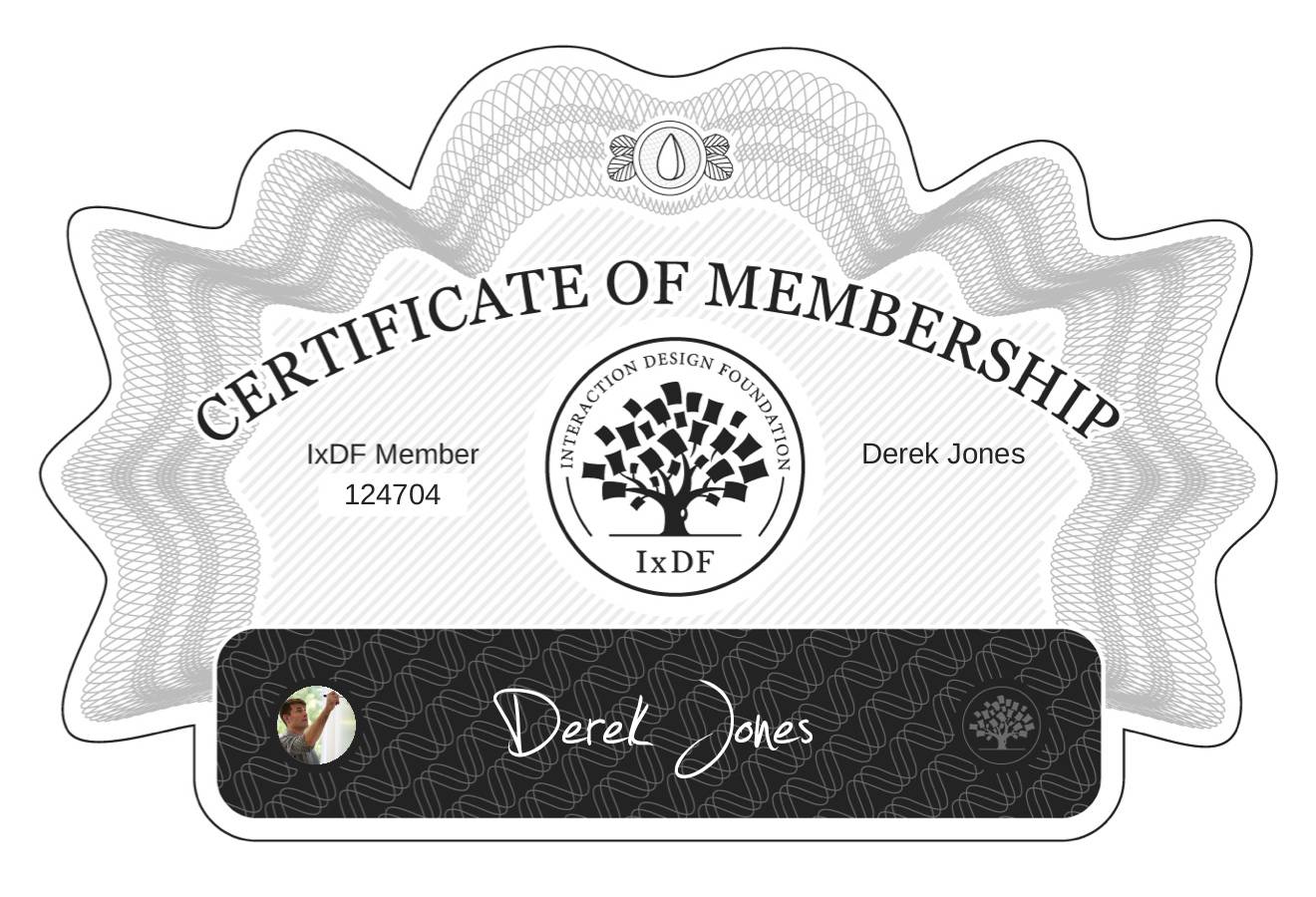 Certificate of Membership – Derek Jones