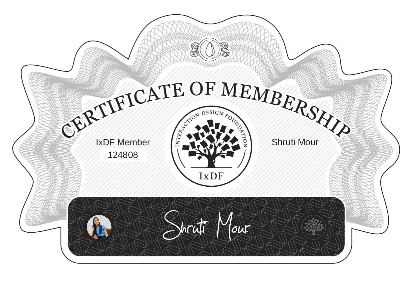 Certificate of Membership – Shruti Mour