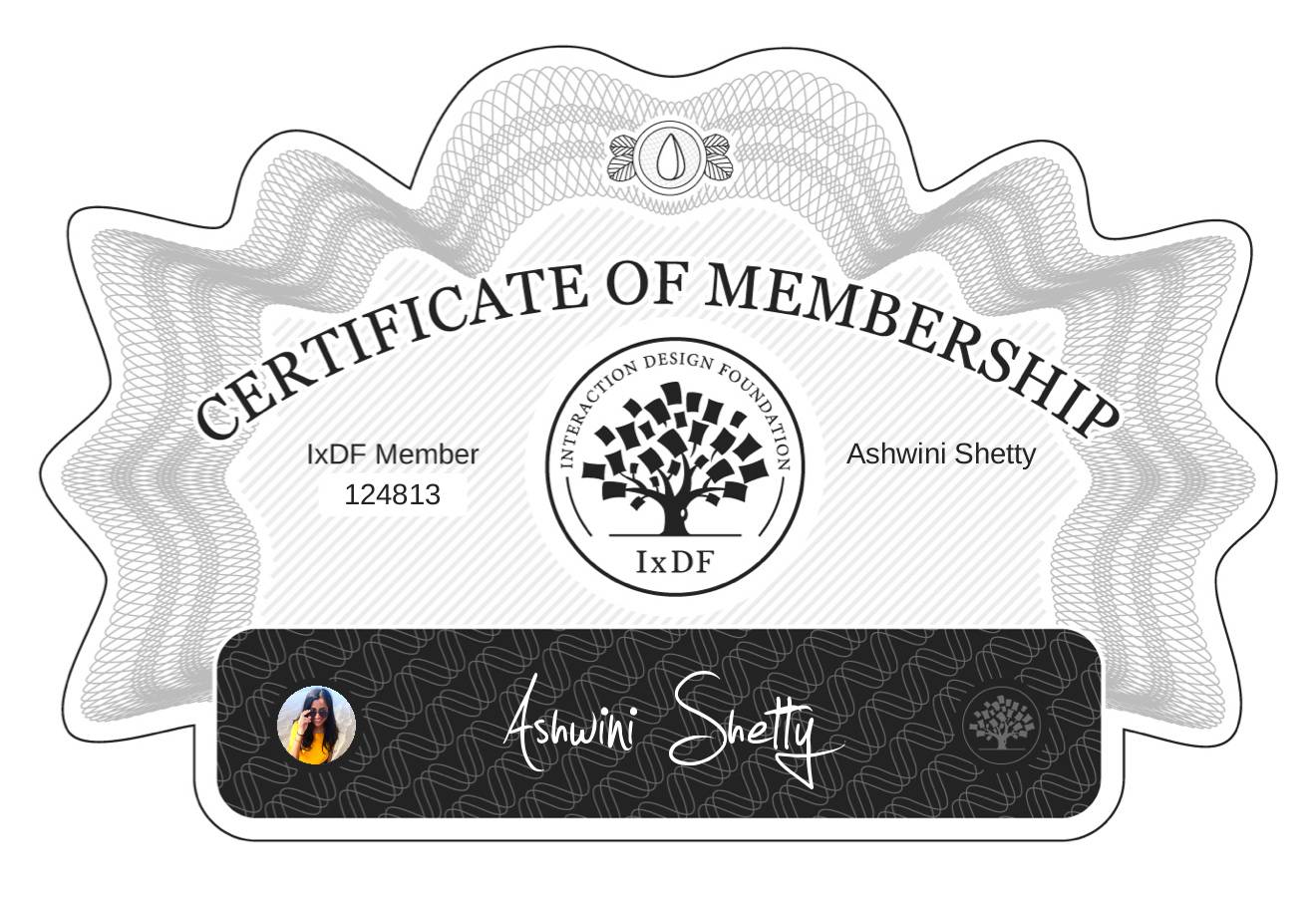 Certificate of Membership – Ashwini Shetty