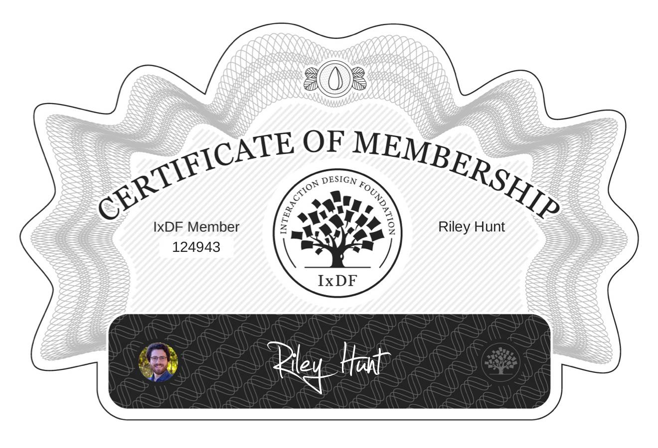 Certificate of Membership – Riley Hunt