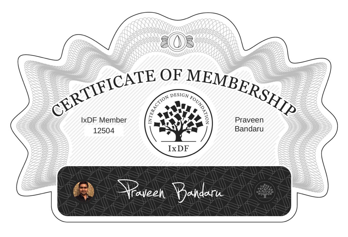 Certificate of Membership – Praveen Bandaru