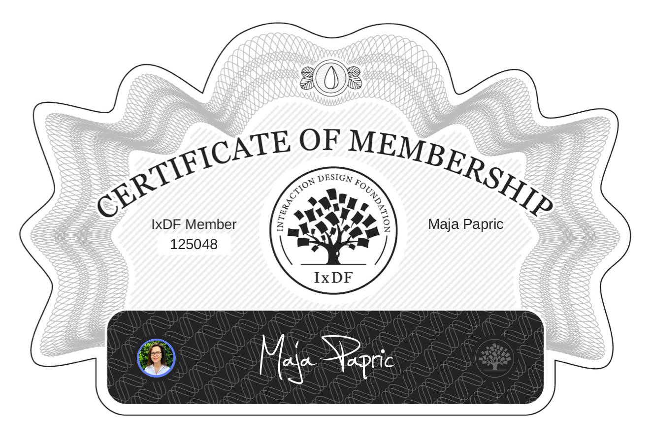 Certificate of Membership – Maja Papric