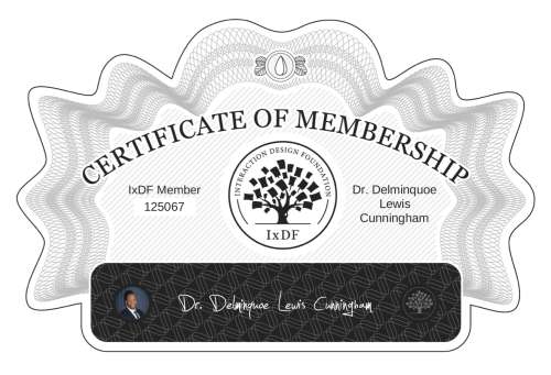 Certificate of Membership – Dr. Delminquoe Lewis Cunningham