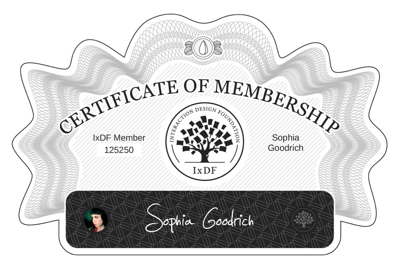 Certificate of Membership – Sophia Goodrich