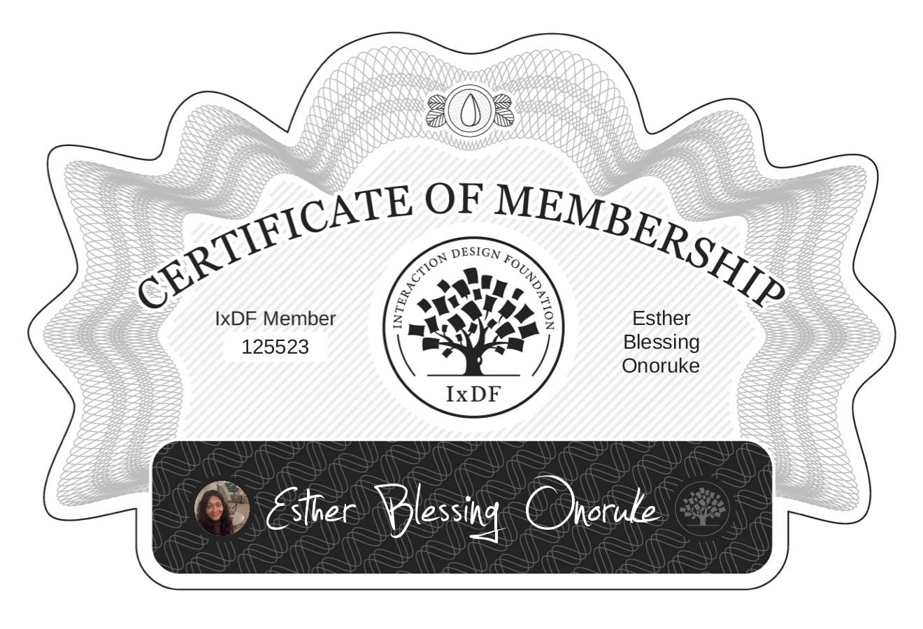 Certificate of Membership – Esther Blessing Onoruke