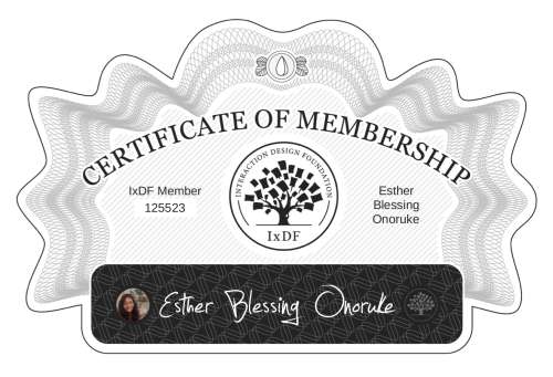 Certificate of Membership – Esther Blessing Onoruke
