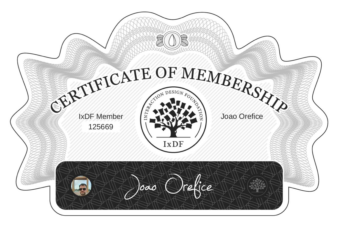 Certificate of Membership – Joao Orefice
