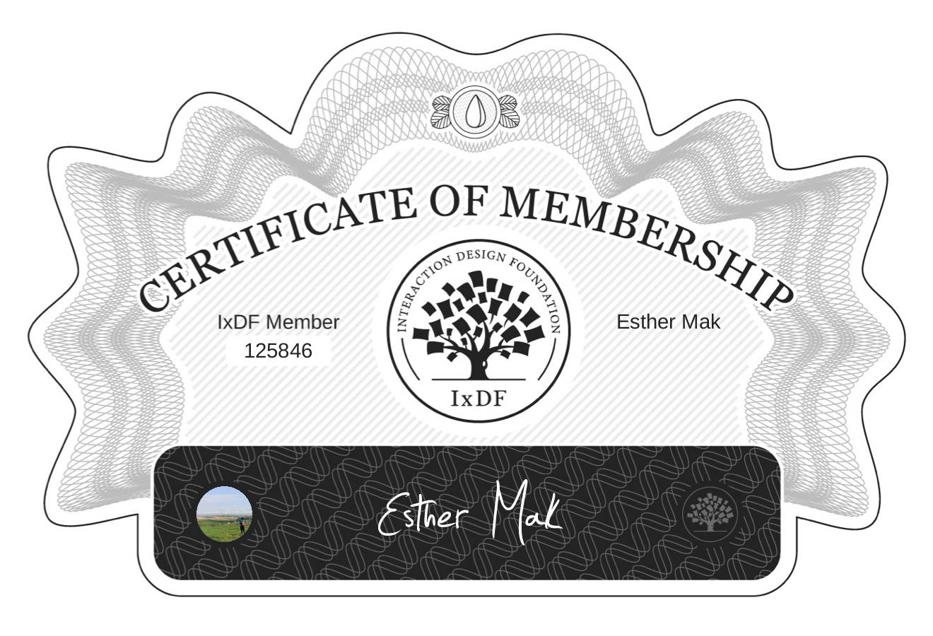 Certificate of Membership – Esther Mak