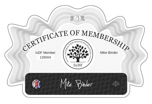 Certificate of Membership – Mike Binder