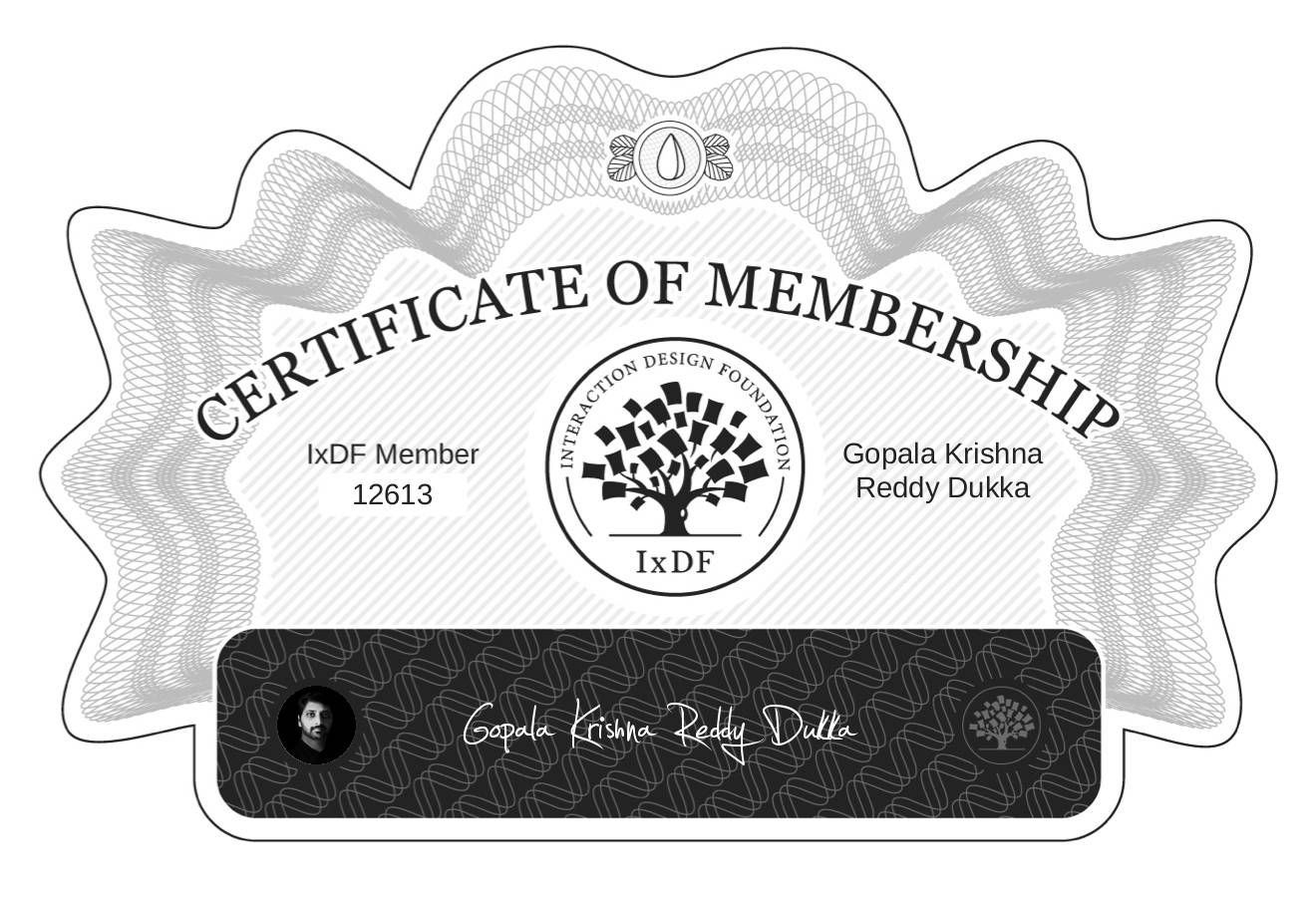 Certificate of Membership – Gopala Krishna Reddy Dukka