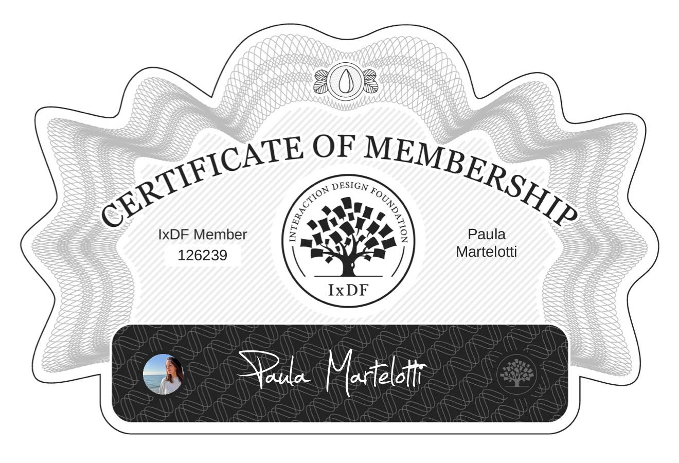 Certificate of Membership – Paula Martelotti