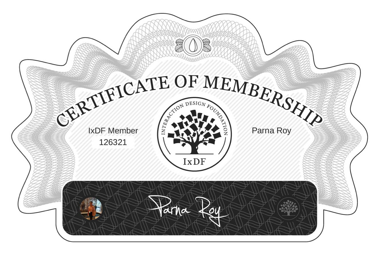 Certificate of Membership – Parna Roy