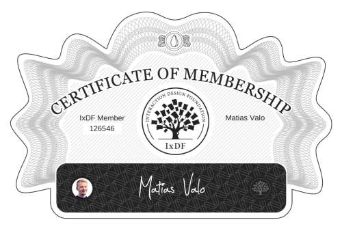 Certificate of Membership – Matias Valo