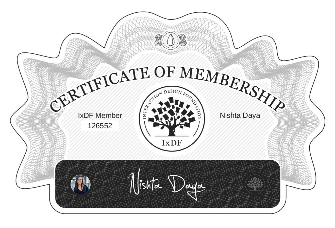 Certificate of Membership – Nishta Daya