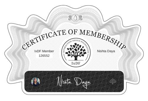 Certificate of Membership – Nishta Daya