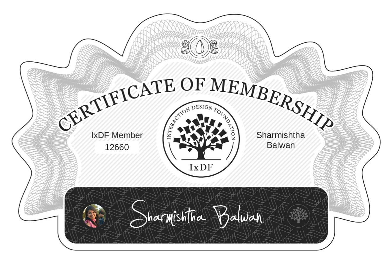 Certificate of Membership – Sharmishtha Balwan