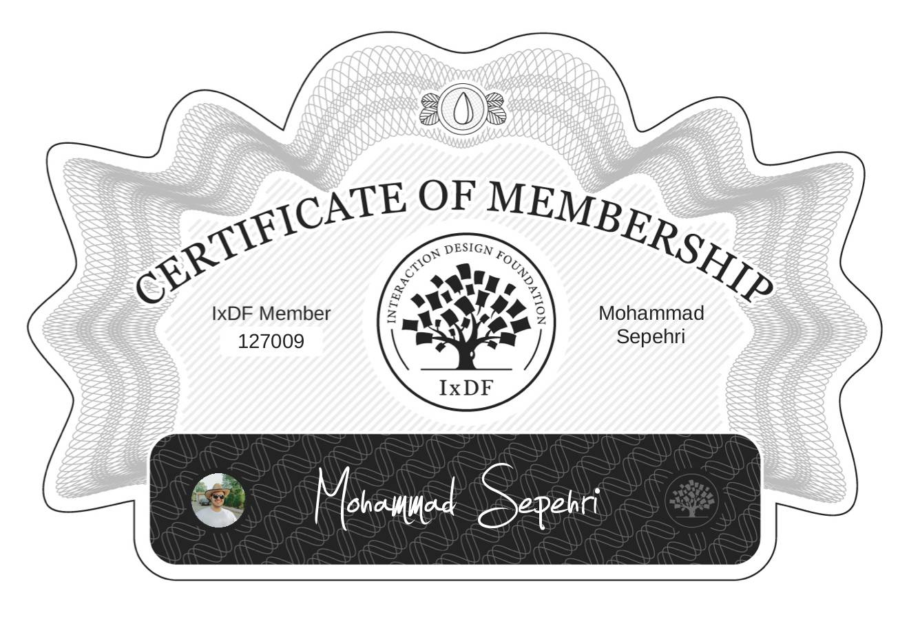 Certificate of Membership – Mohammad Sepehri