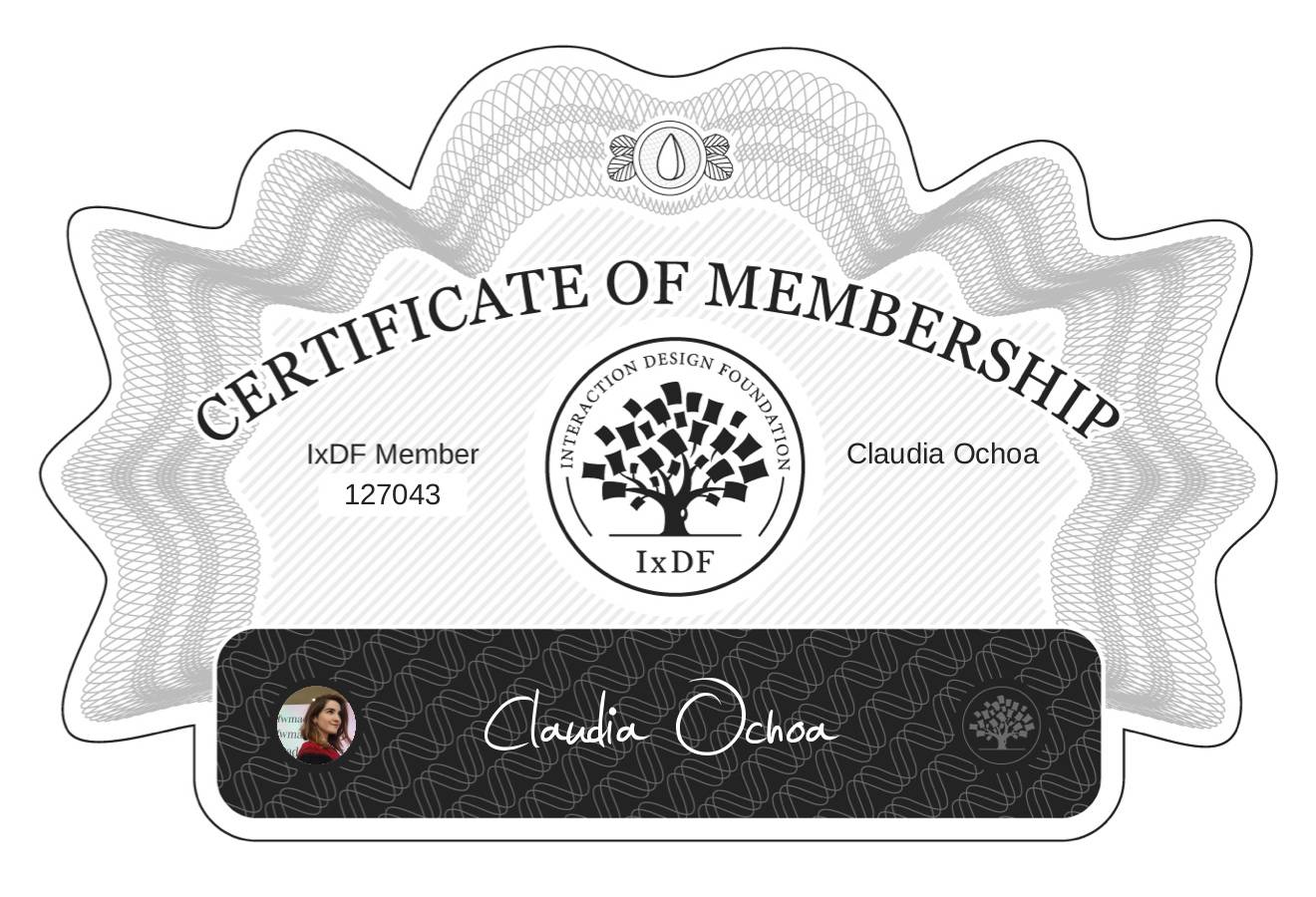 Certificate of Membership – Claudia Ochoa