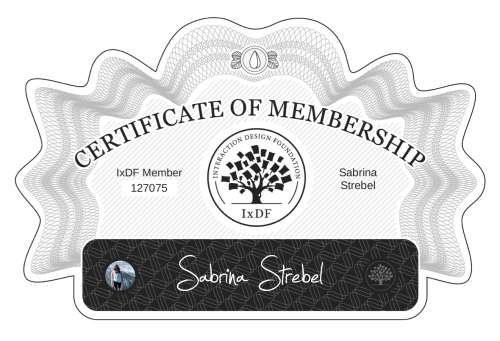 Certificate of Membership – Sabrina Strebel