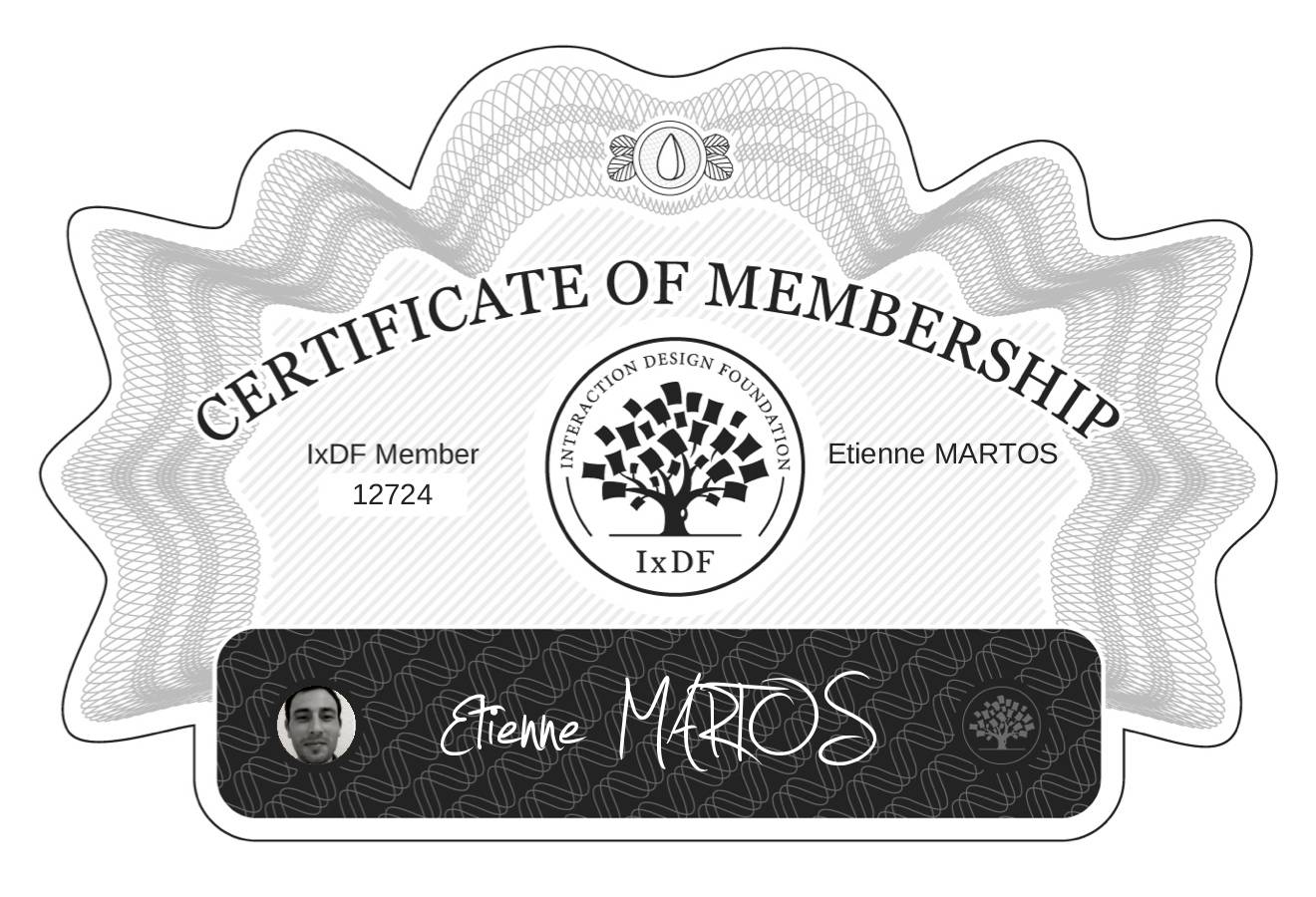 Certificate of Membership – Etienne MARTOS