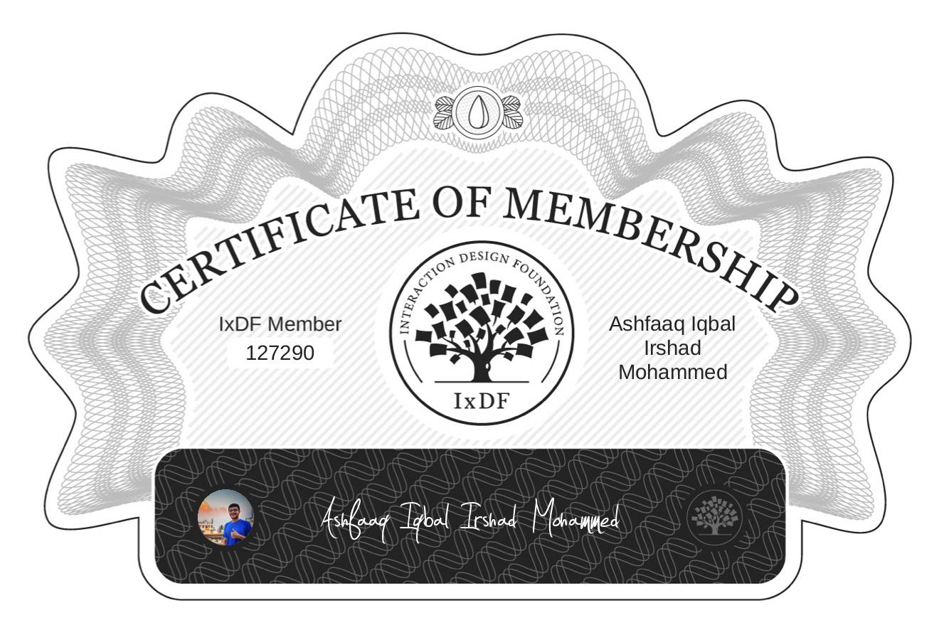 Certificate of Membership – Ashfaaq Iqbal Irshad Mohammed
