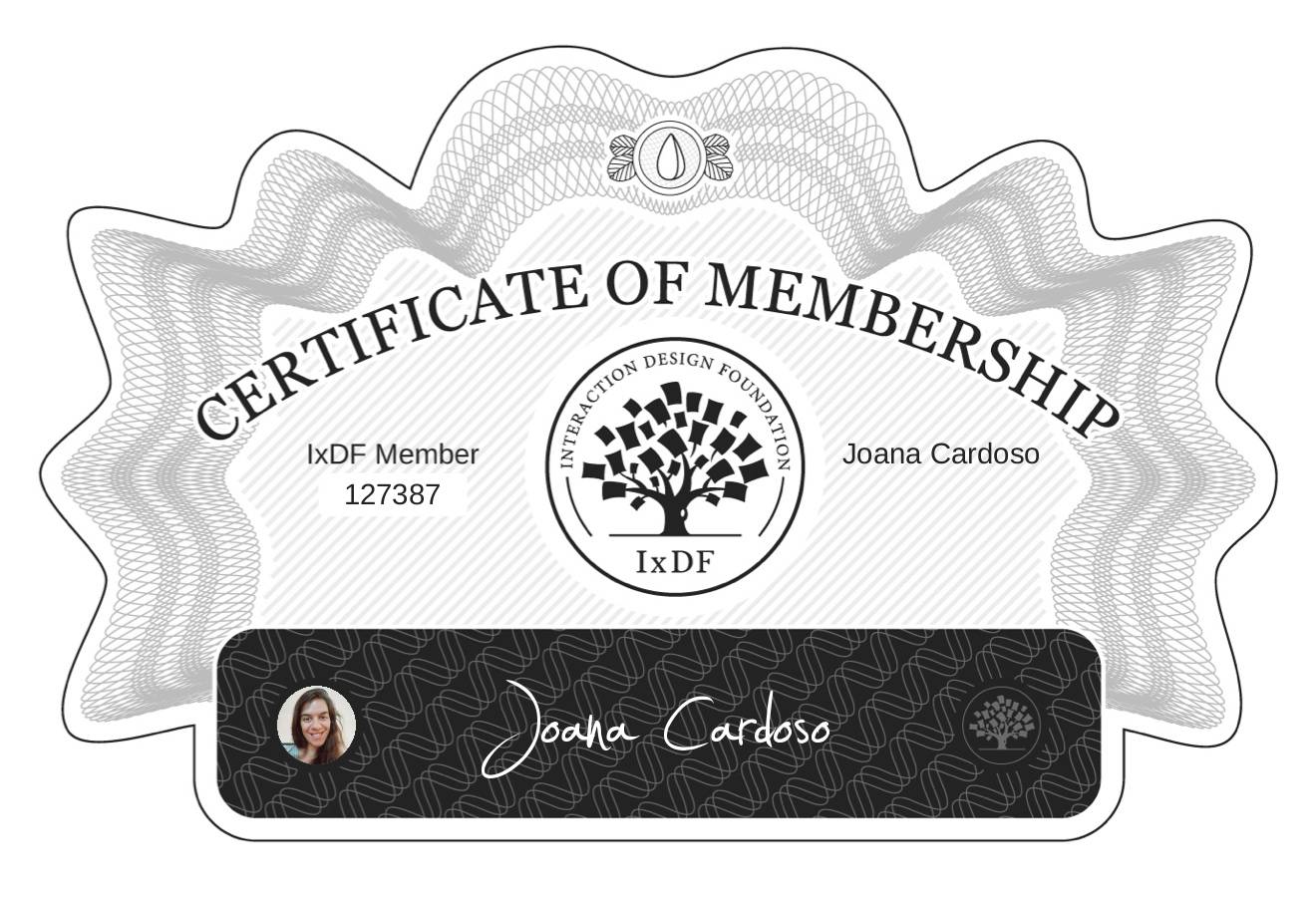 Certificate of Membership – Joana Cardoso