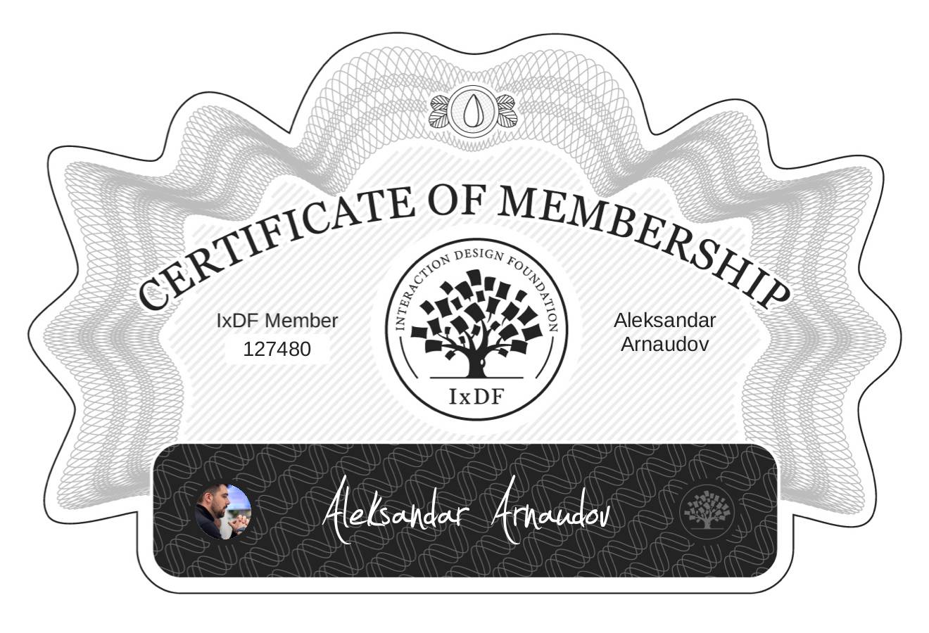 Certificate of Membership – Aleksandar Arnaudov