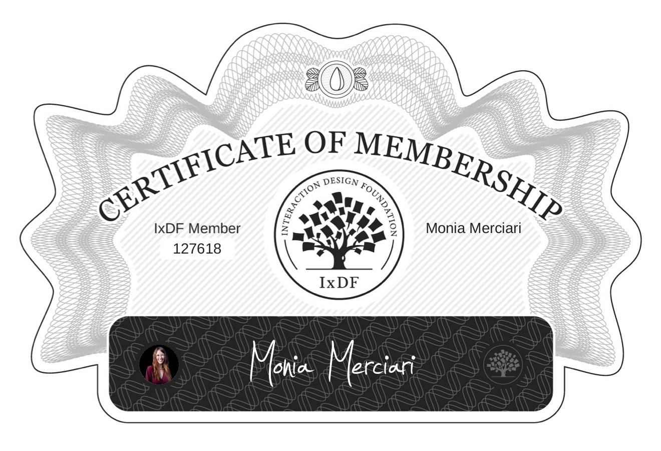 Certificate of Membership – Monia Merciari