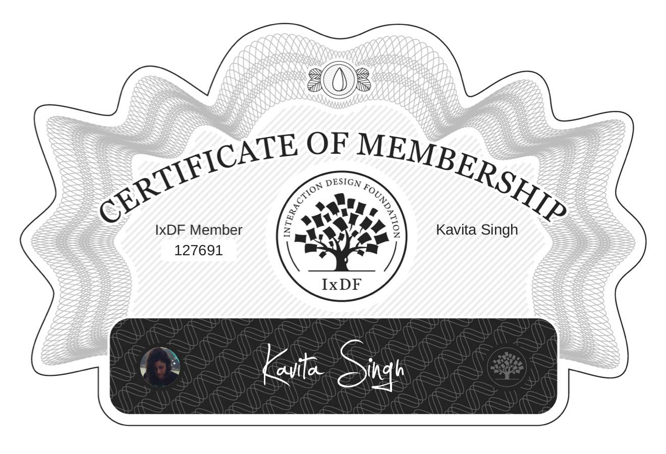 Certificate of Membership – Kavita Singh