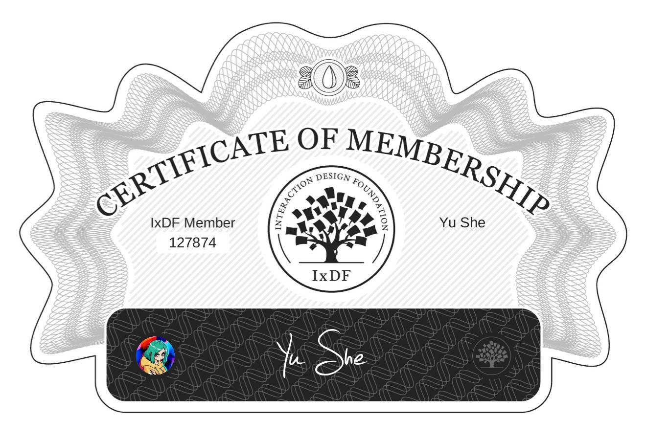 Certificate of Membership – Yu She