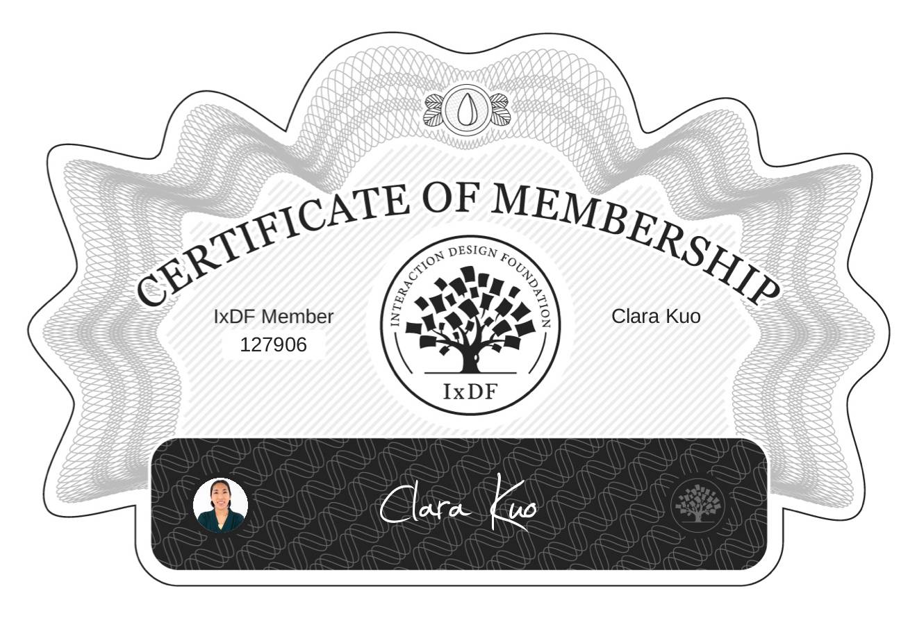 Certificate of Membership – Clara Kuo