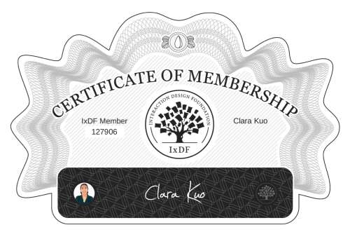 Certificate of Membership – Clara Kuo