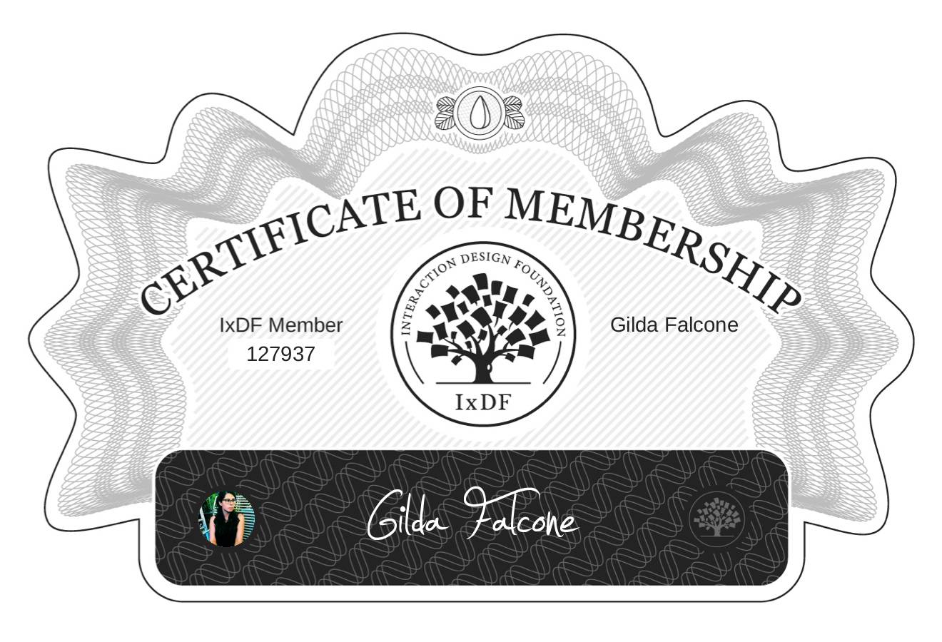 Certificate of Membership – Gilda Falcone