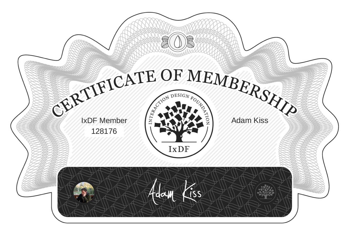 Certificate of Membership – Adam Kiss