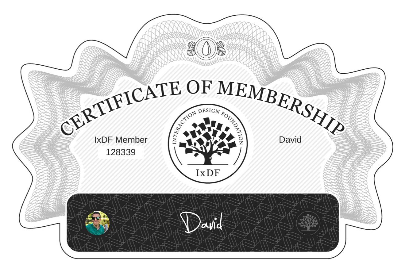 Certificate of Membership – David
