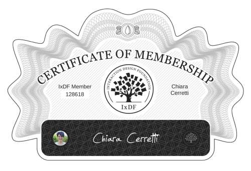 Certificate of Membership – Chiara Cerretti