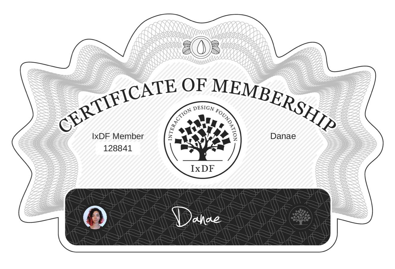 Certificate of Membership – Danae