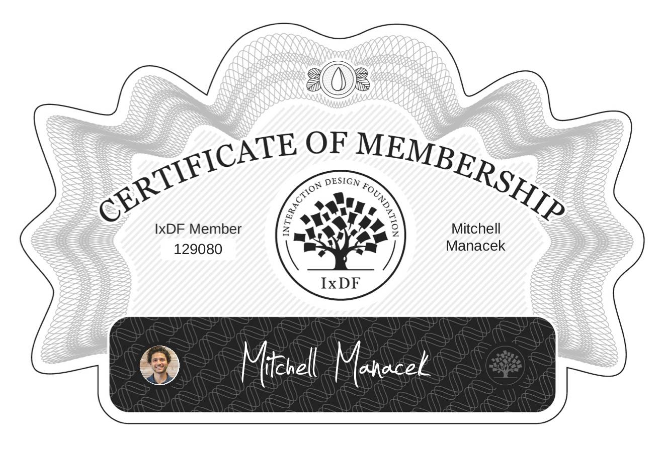 Certificate of Membership – Mitchell Manacek