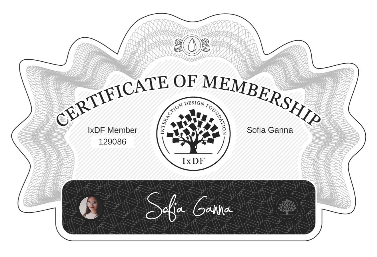 Certificate of Membership – Sofia Ganna