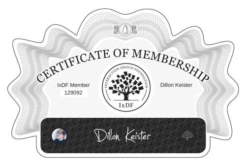 Certificate of Membership – Dillon Keister