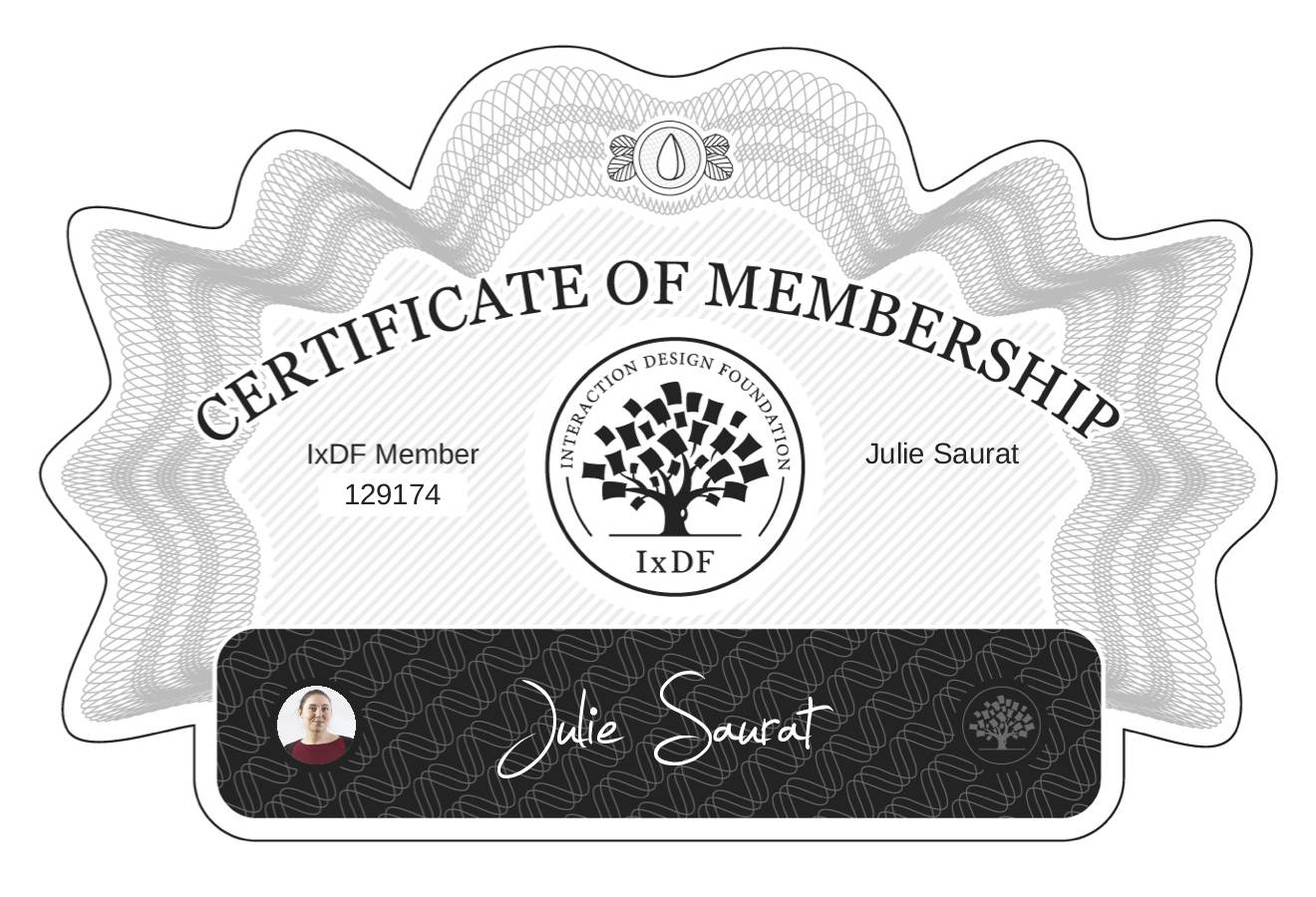 Certificate of Membership – Julie Saurat