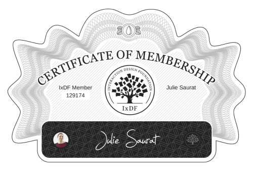 Certificate of Membership – Julie Saurat