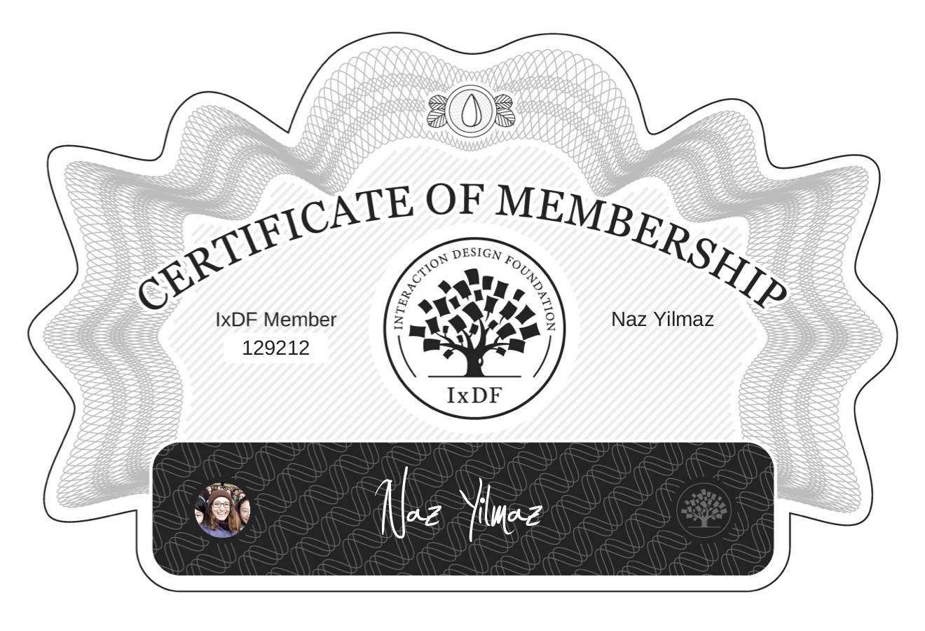 Certificate of Membership – Naz Yilmaz