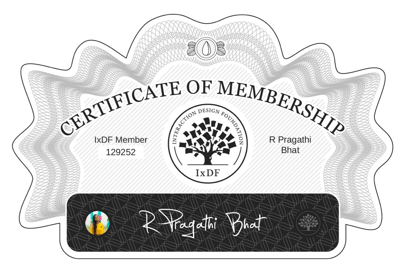 Certificate of Membership – R Pragathi Bhat
