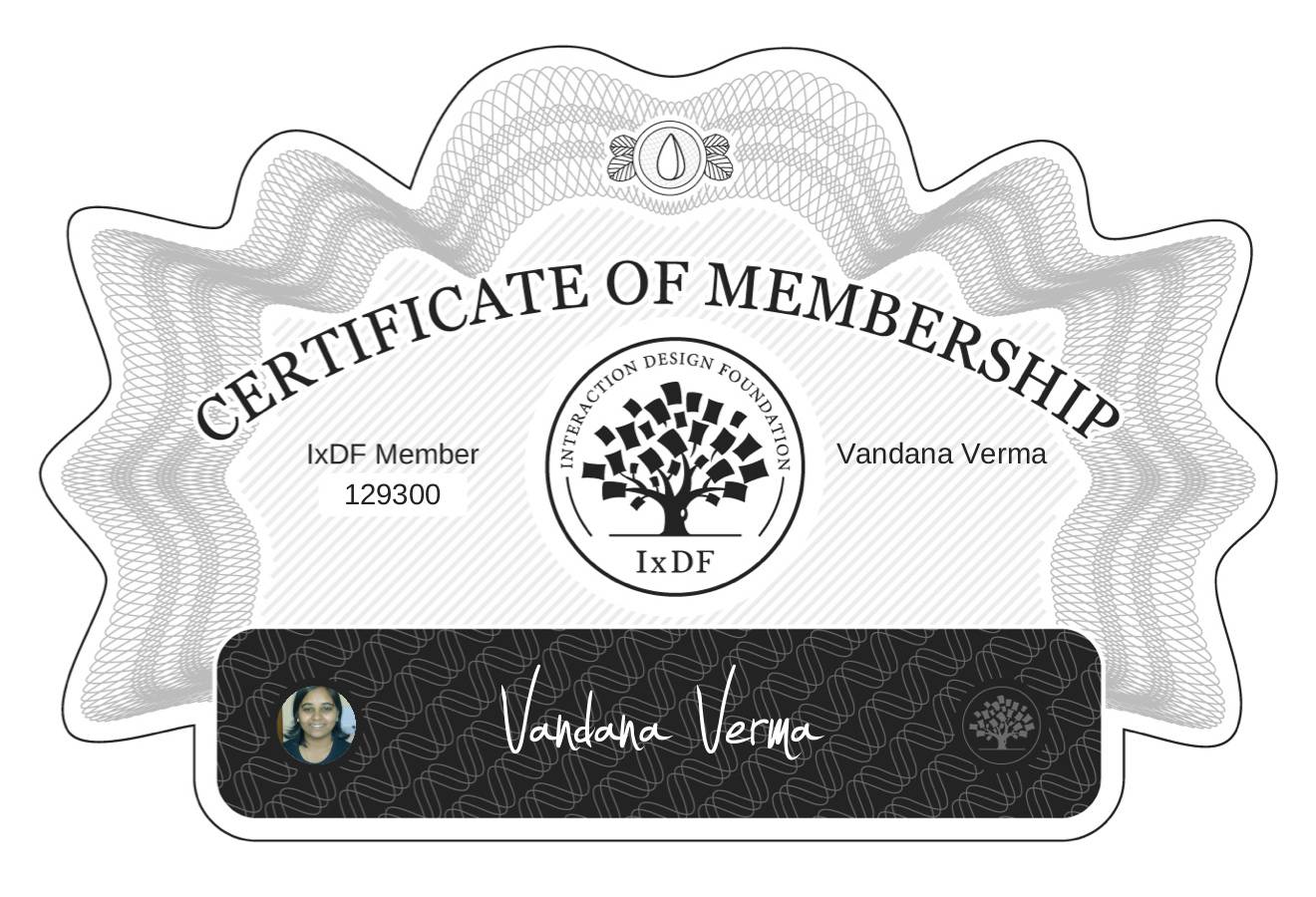 Certificate of Membership – Vandana Verma