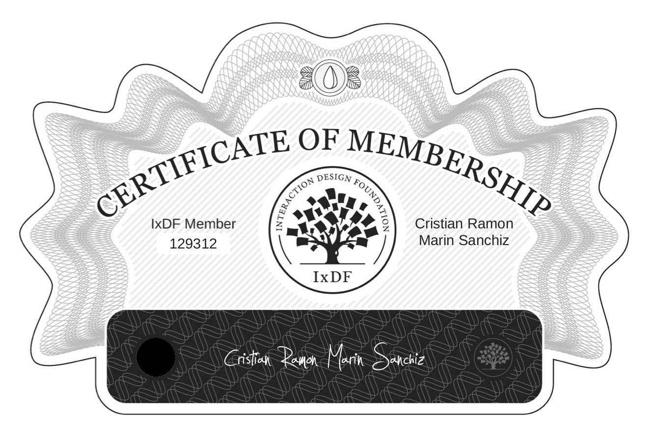 Certificate of Membership – Cristian Ramón Marín Sanchiz
